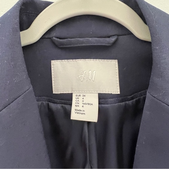 H&M Navy Blue Blazer Size 4 - Picture 7 of 8